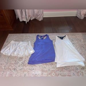 TWO Girls XL(14-16) CHAMPIONS racerback tank with FREE white skirt (girls L)